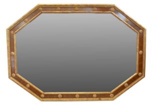 Edwardian Mahogany and Parcel-Gilt Wall Mirror