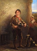 Emmanuel Noterman (Dutch 1808-1863) "The Hurdy Gurdy Man"