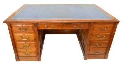 Mid-20th Century Walnut Twin Pedestal Desk