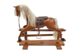 Late 20th Century House of Marbles Carved Mahogany Rocking Horse 'Nimmo'