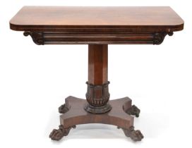 William IV Rosewood Fold-Over Card Table