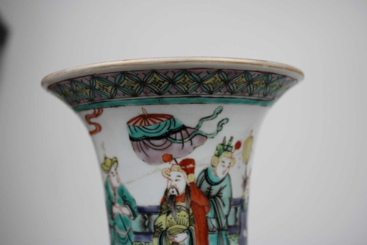 Chinese Famille Verte "Gu" Vase - Image 7 of 11