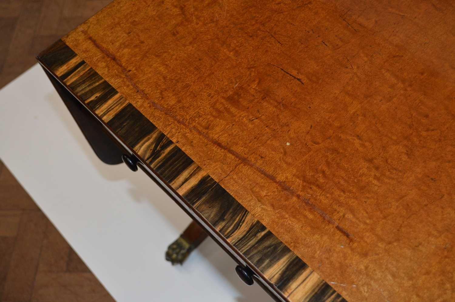 Early 19th Century Regency Mahogany and Coromandel Cross-Banded Sofa Table - Image 3 of 9
