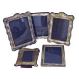 A selection of silver and silver plate photo frames,