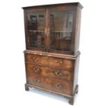 Mid 18th Century Walnut Cabinet on Chest