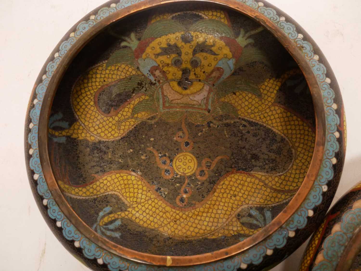 Pair of Chinese Cloisonne Enamel Bowls - Image 4 of 9