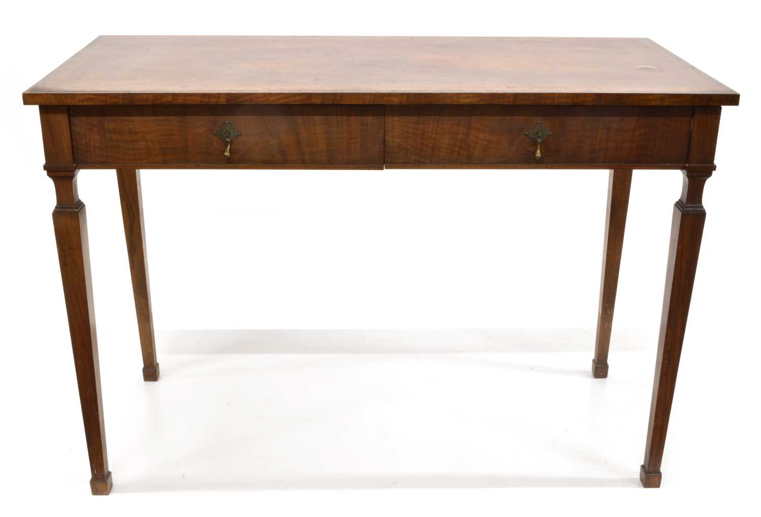 Edwardian Walnut Side Table with Parquetry Border