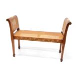 Late 20th Century Sheraton Revival Mahogany Polychrome Painted Window Seat