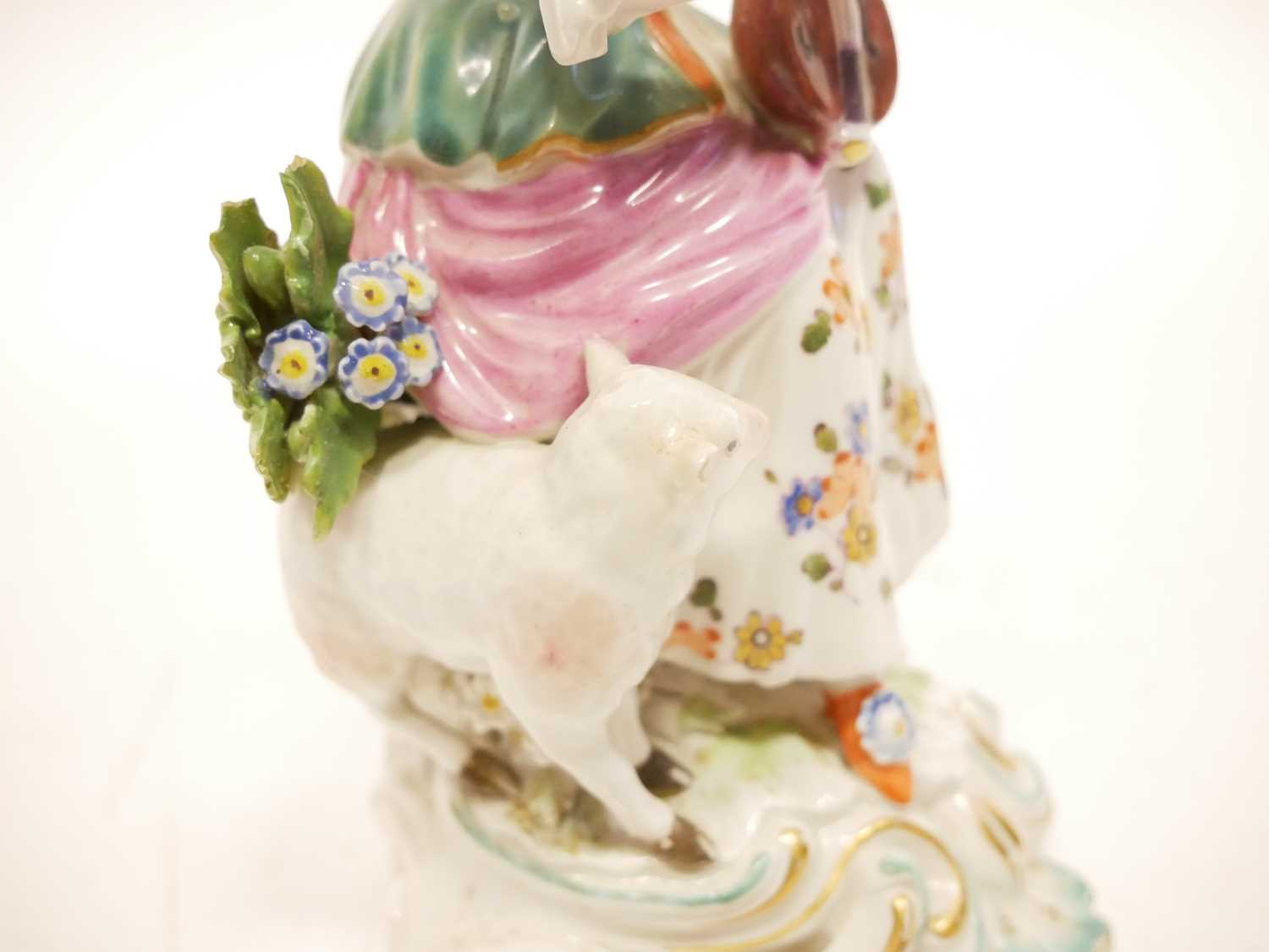 Derby Porcelain Figure of a Girl with Mandolin - Image 6 of 8