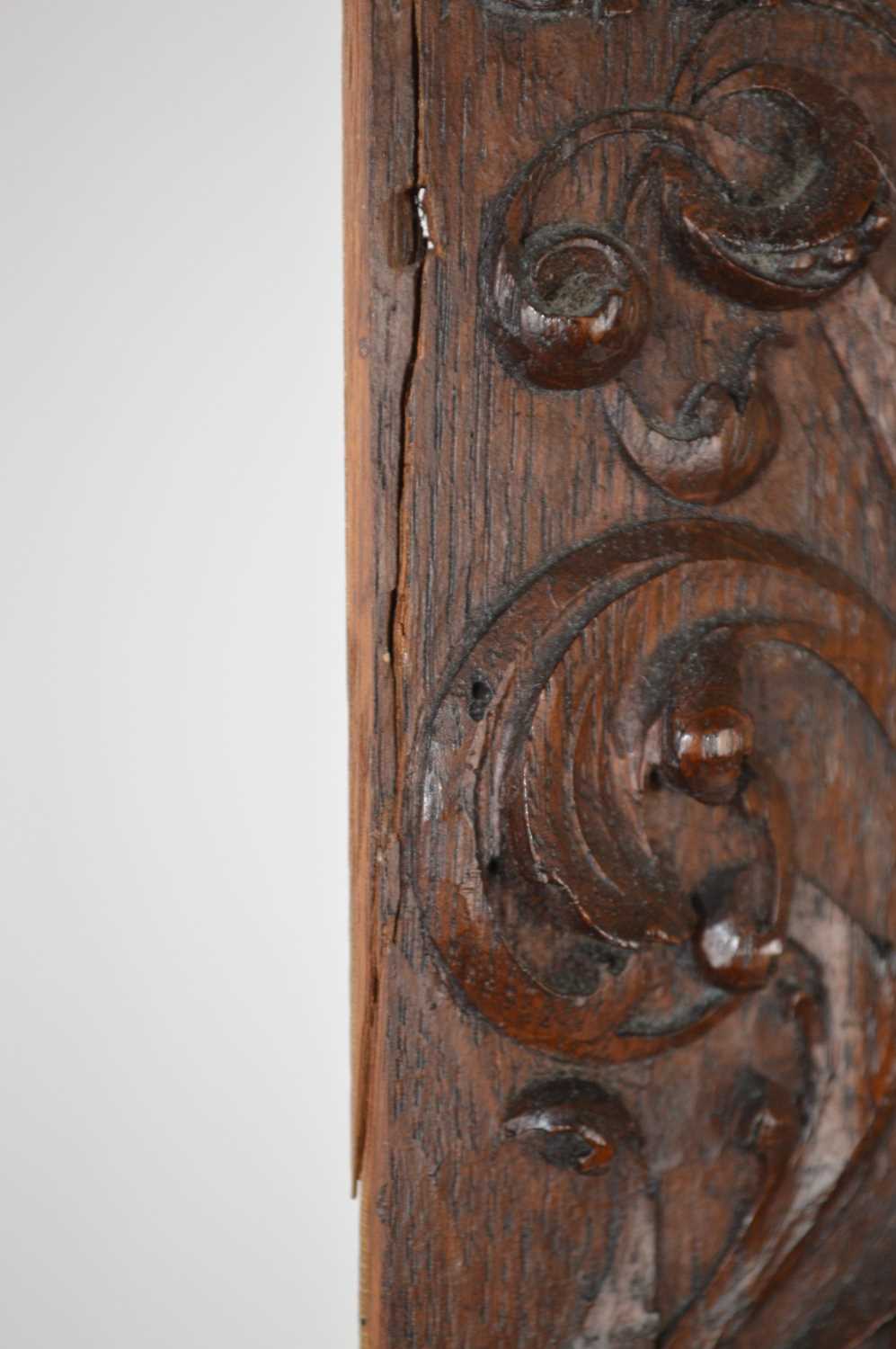 Two Rectangular Gothic Carved Oak Wall Panels - Image 7 of 9