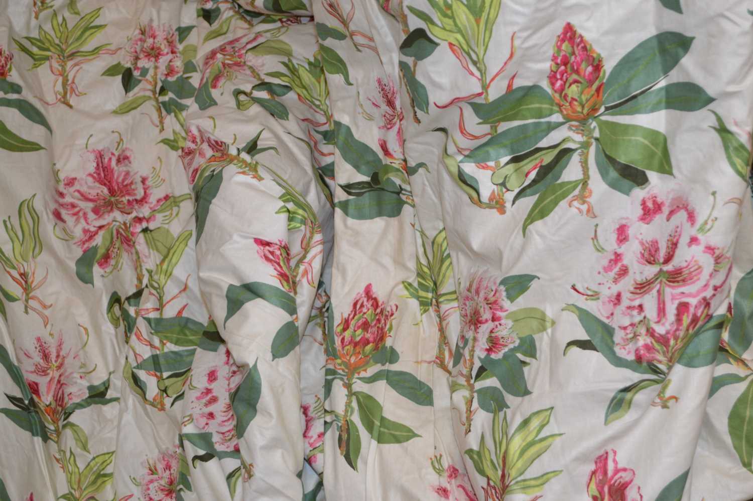 Assortment of Mid 20th Century Glazed Chintz Curtains - Image 2 of 14