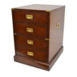 Kennedy Military Campaign Style Mahogany and Brass Mounted Filing Cabinet