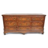 George III Oak and Mahogany Cross-Banded Cheshire or Lancashire Dresser Base