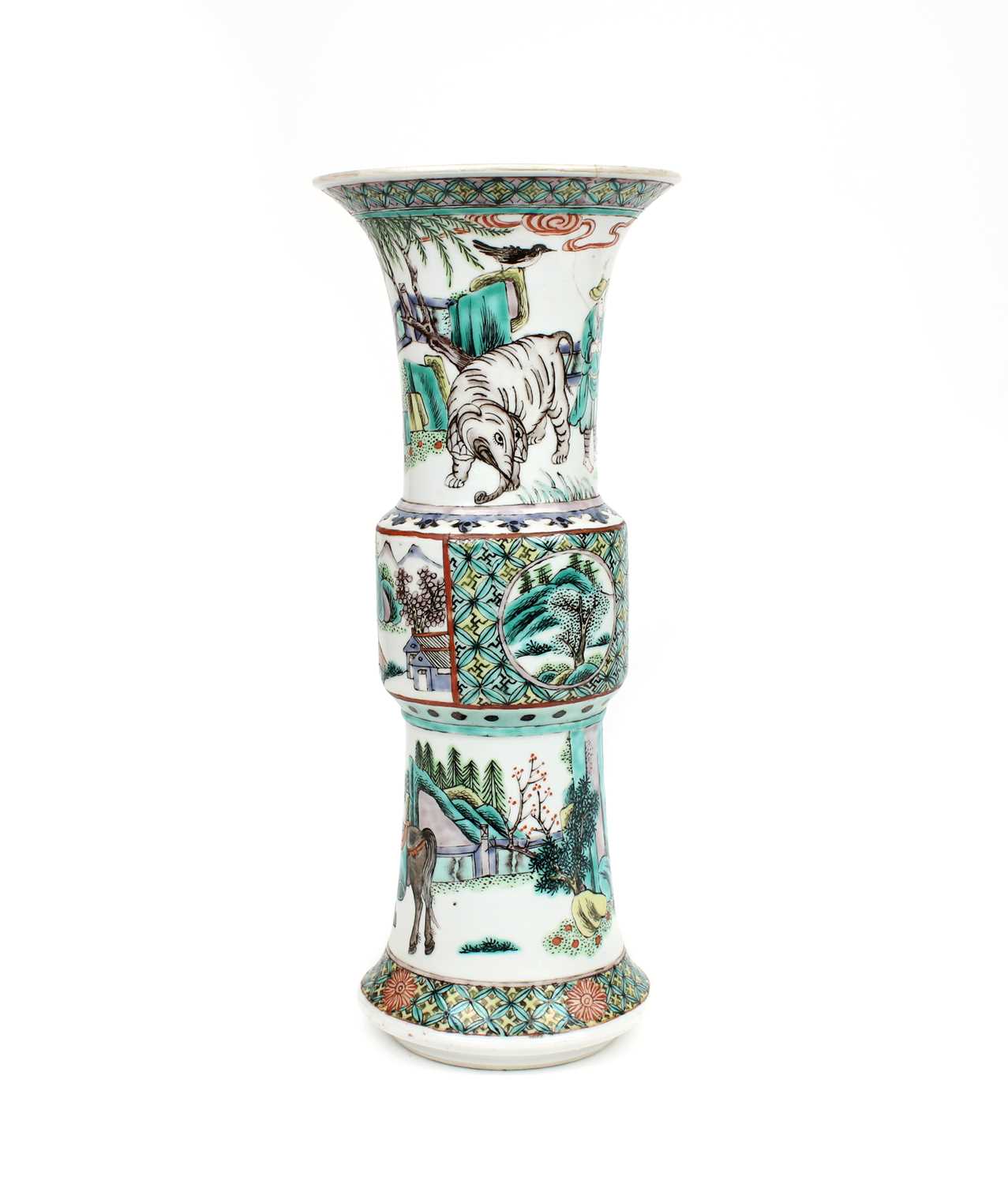 Chinese Famille Verte "Gu" Vase
