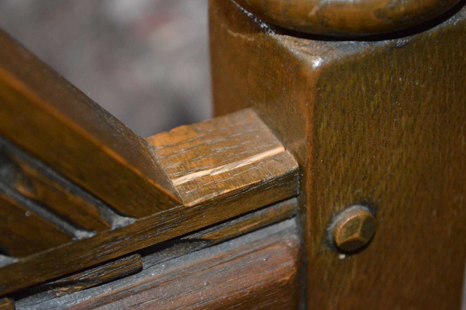 Elizabeth II Silver Jubilee 1977 Gothic Style Oak Throne Chair By Wood Bros. Ltd. - Image 6 of 6