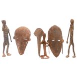 Three African Bamana iron figures