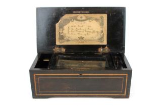 Late 19th century Swiss Rosewood Music Box Playing Four Airs