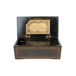 Late 19th century Swiss Rosewood Music Box Playing Four Airs