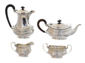 A George V silver four piece tea set,