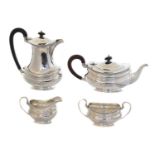 A George V silver four piece tea set,