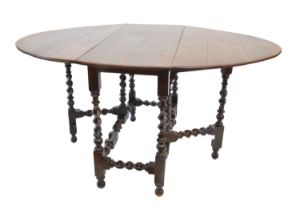 17th Century Oak Gateleg Drop Leaf Dining Table