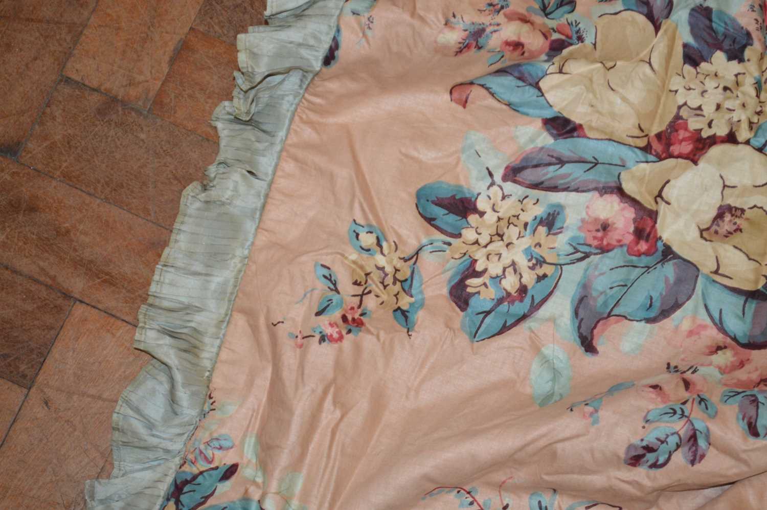 Assortment of Mid 20th Century Glazed Chintz Curtains - Image 6 of 14