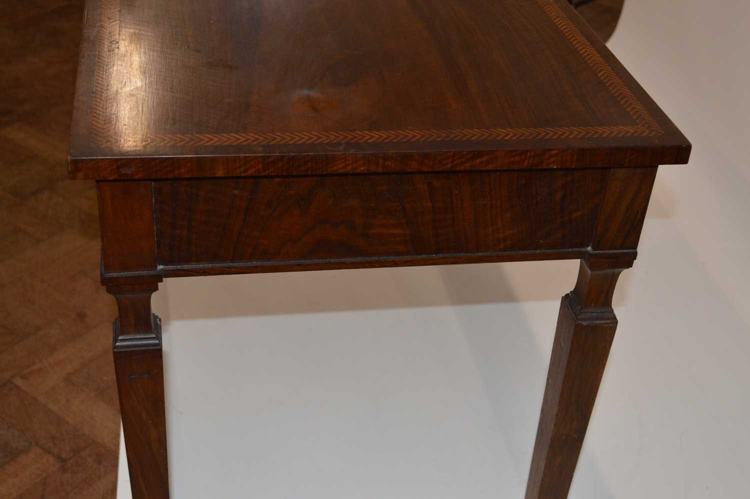 Edwardian Walnut Side Table with Parquetry Border - Image 7 of 7