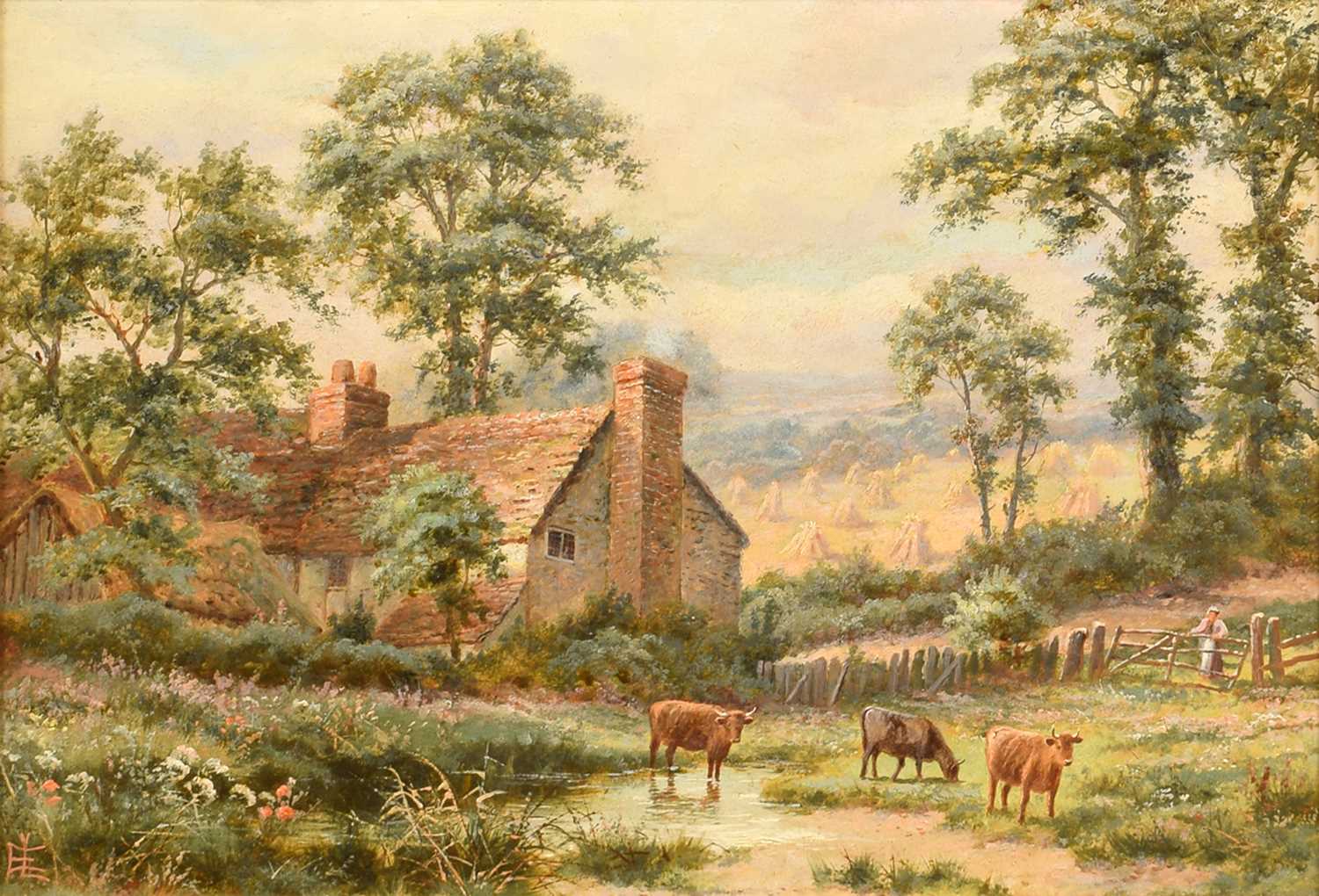 Edgar Longstaffe (British 1852-1933) Country scenes with figures - Image 2 of 5