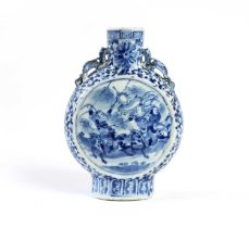 A Chinese Blue & White Moon Flask Late Qing Dynasty