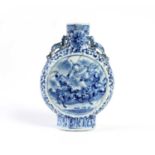 A Chinese Blue & White Moon Flask Late Qing Dynasty