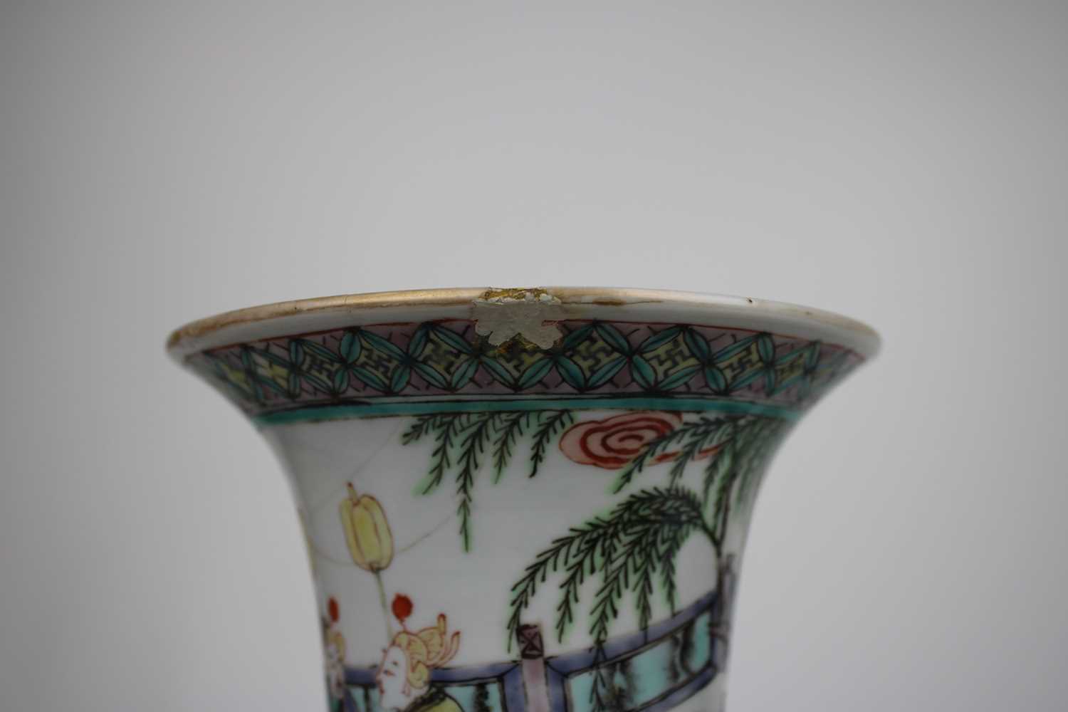 Chinese Famille Verte "Gu" Vase - Image 6 of 11