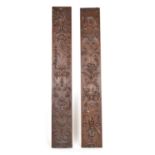 Two Rectangular Gothic Carved Oak Wall Panels