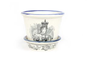 William IV & Queen Adelaide Coronation Plant Pot and Stand