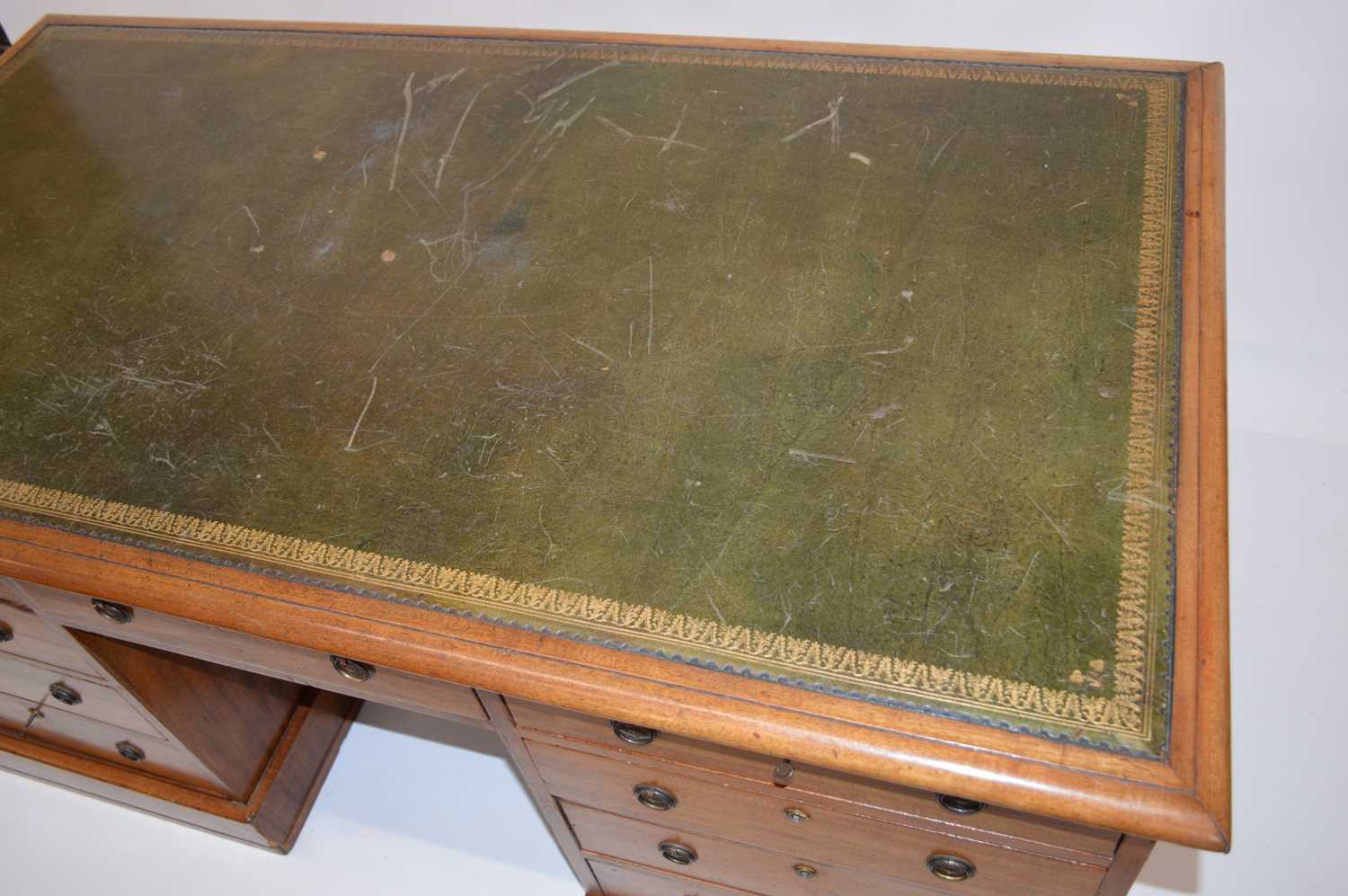 Edwardian Mahogany Twin Pedestal Desk - Image 4 of 14