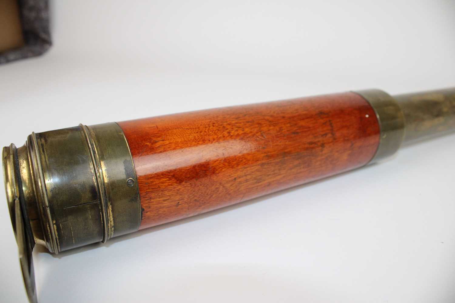 Mahogany and Brass Three-Draw Telescope - Image 8 of 10