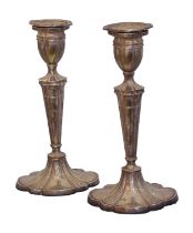 A pair of Elizabeth II silver candlesticks,