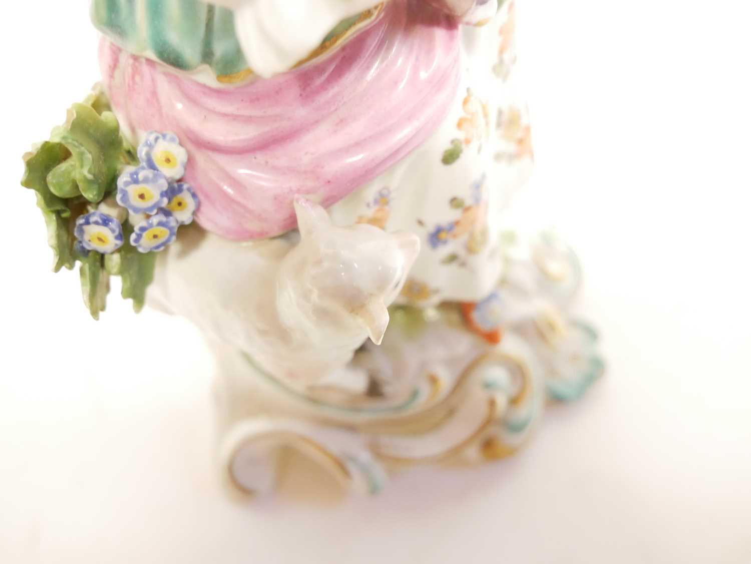 Derby Porcelain Figure of a Girl with Mandolin - Image 7 of 8