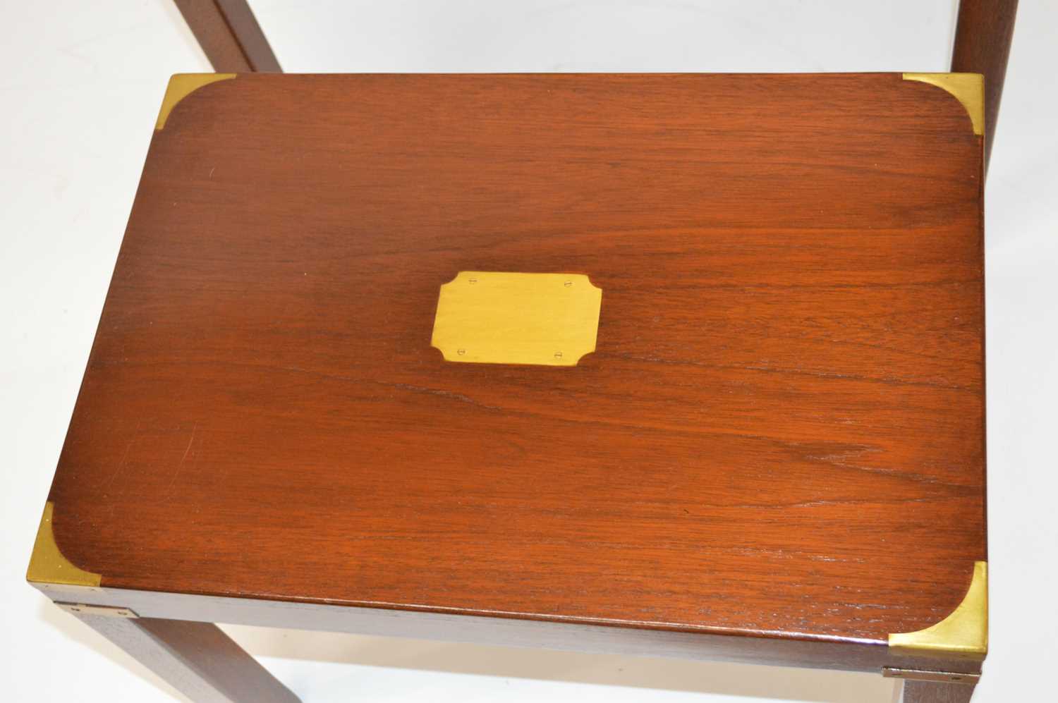 Kennedy Military Campaign Style Mahogany and Brass Mounted Nest of Two Tables - Image 3 of 3