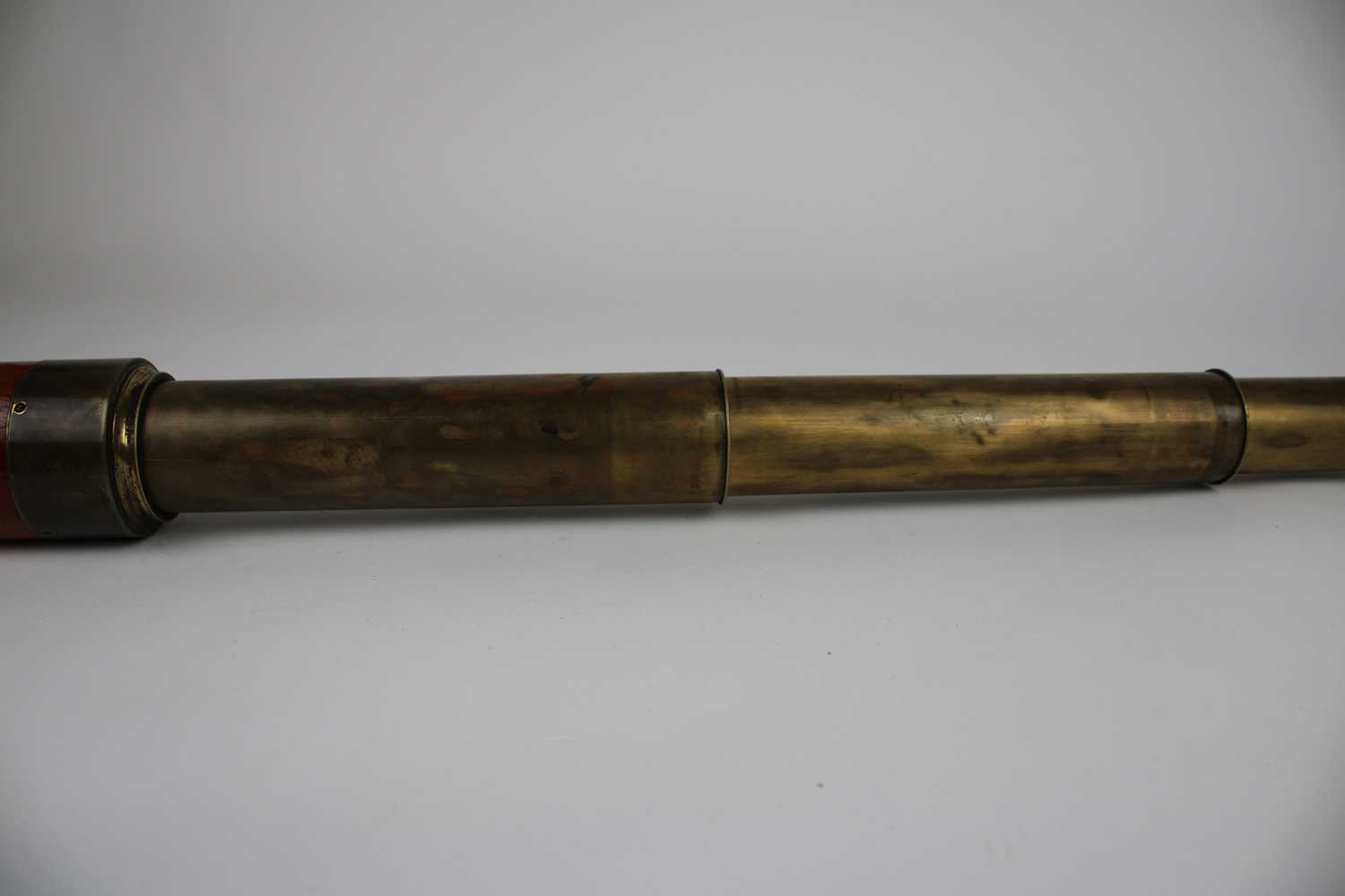 Mahogany and Brass Three-Draw Telescope - Image 7 of 10