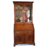 George III Mahogany Bureau Bookcase