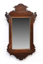 18th Century Mahogany Fret Carved Wall Mirror