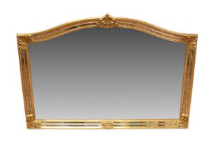 Modern Reproduction Gilt Framed Overmantel Mirror