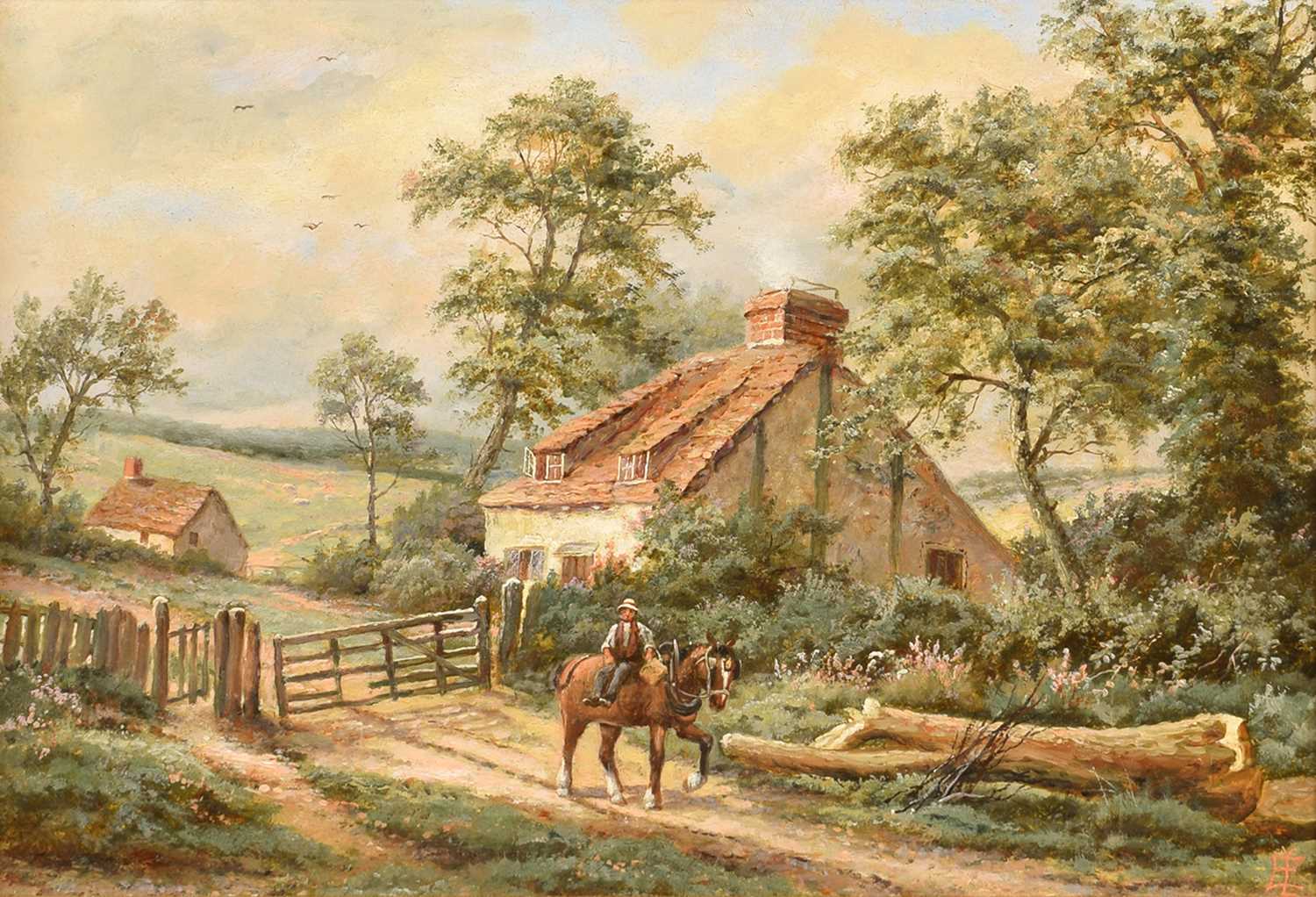 Edgar Longstaffe (British 1852-1933) Country scenes with figures - Image 3 of 5