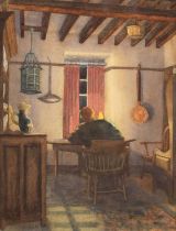 Nora Yoxall (British 1892-1998) "Kitchen at 'Llechwedd' Llioyngwril"