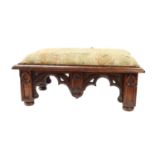 Late 19th Century Gothic Revival Carved Oak Stool