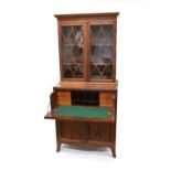 Early 19th Century Mahogany Secretaire Bookcase