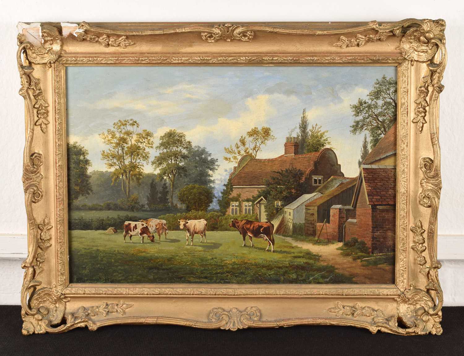 William P. Cartwright (British 1864-1911) Rural scene with cattle - Image 2 of 2