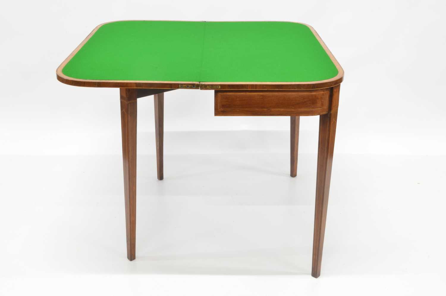 George III Mahogany and Satinwood Cross-Banded Card Table - Image 2 of 9
