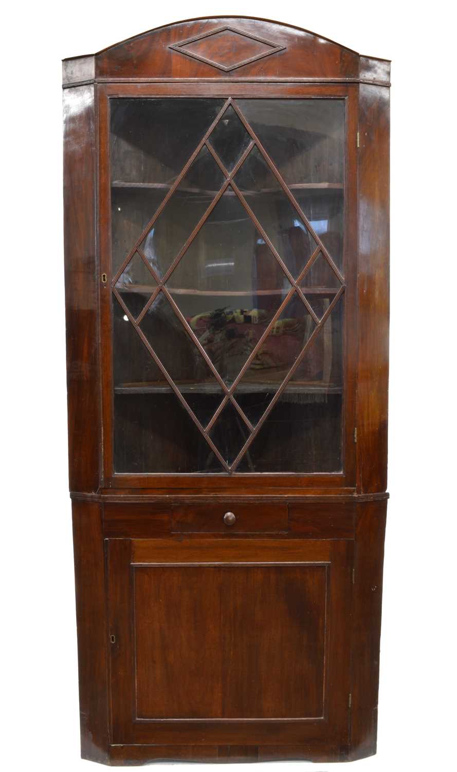 George III Mahogany Standing Corner Cupboard