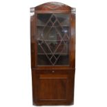 George III Mahogany Standing Corner Cupboard